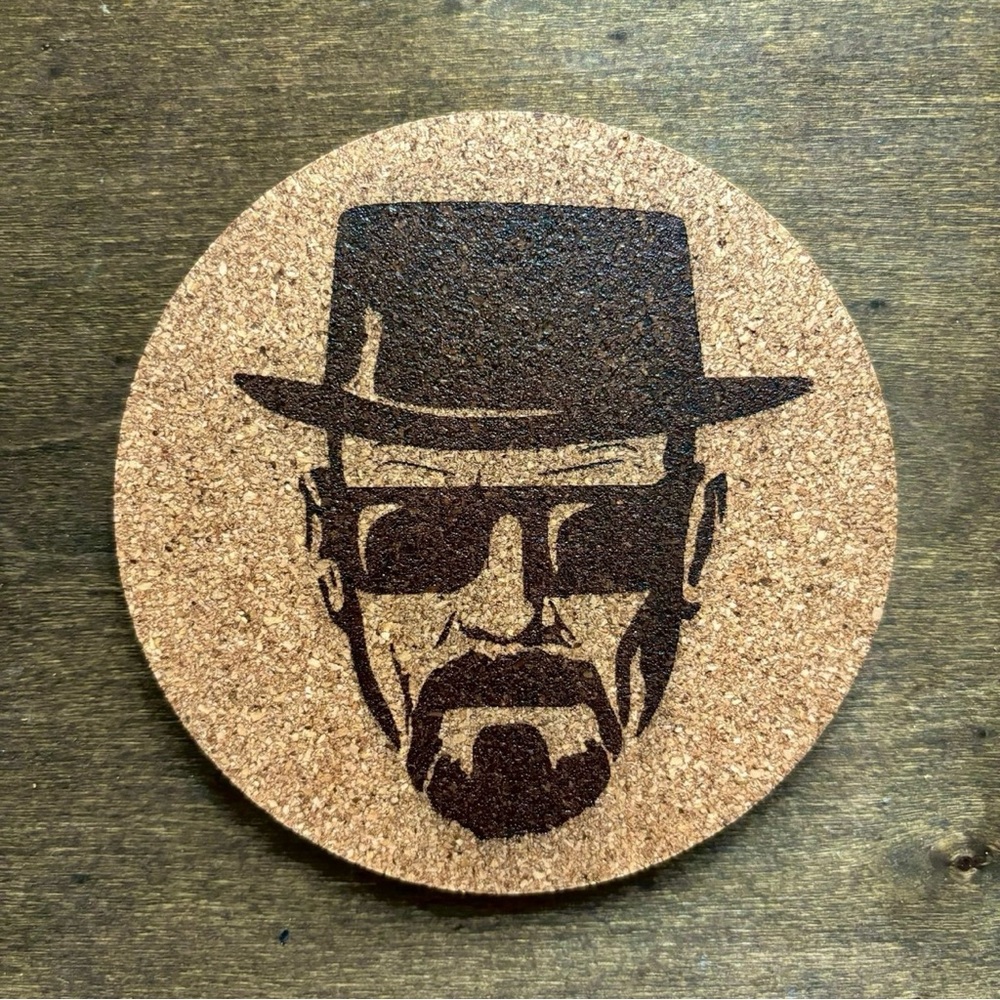 Breaking Bad Heisenberg Laser Engraved Cork Coaster